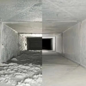 Before and After Air Duct Cleaning Photo